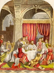 Christiana Entertained pelo intérprete, do progresso dos peregrinos por John Bunyan, publicado c.1880